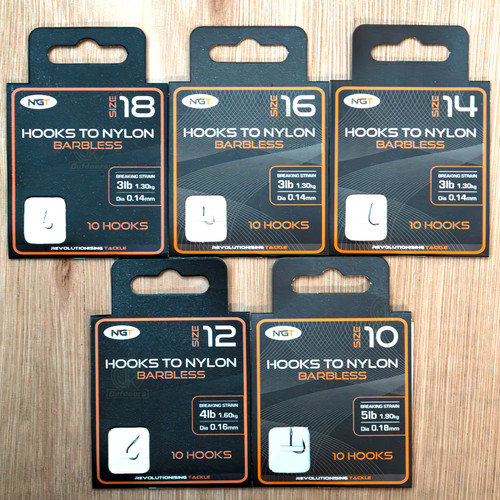 Ngt barbless hooks to - 50,